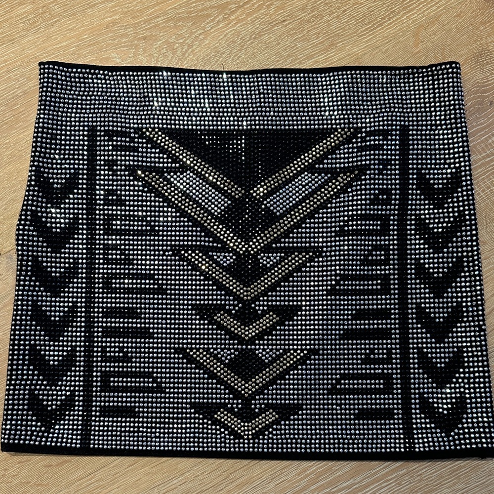 Black and White Beaded Skirt